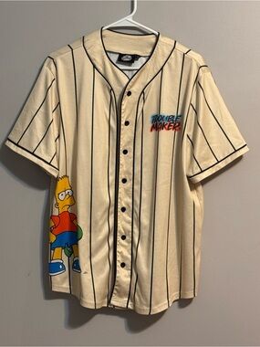 The Simpsons Bart Simpson Trouble Maker Baseball‎ Jersey Men's M